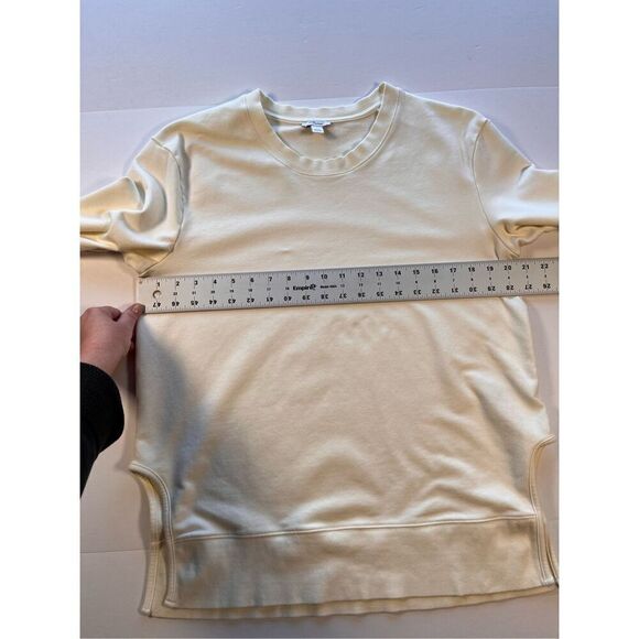Daily Ritual French Terry Crewneck Sweatshirt Side SplitCutouts Ivory Size Large - Picture 6 of 9